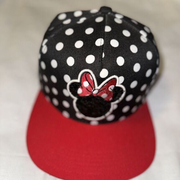Disney Minnie Mouse Hat Snapback Polka Dot Size One Size - Picture 1 of 7